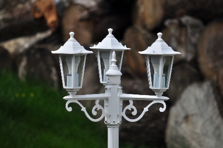 Outdoor light post white Photo