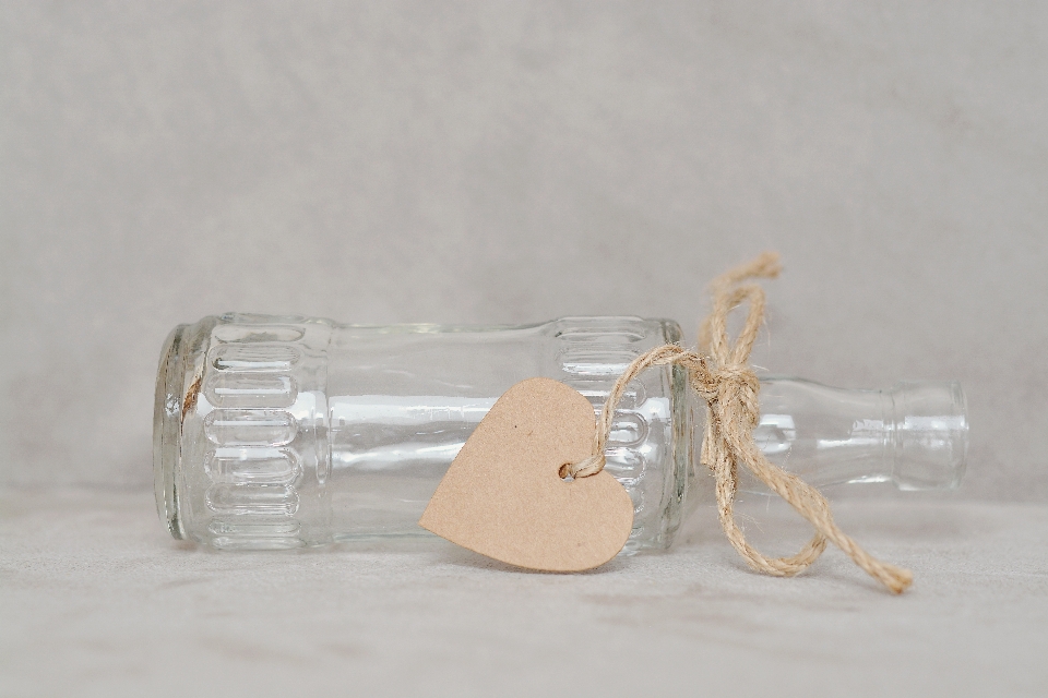 Heart vase bottle empty