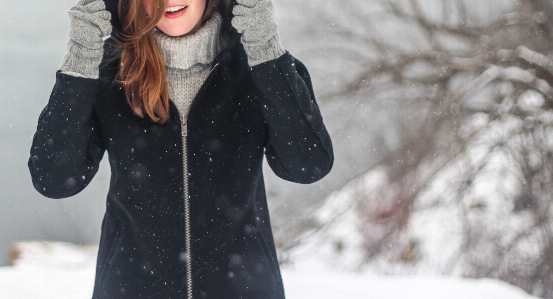 Snow winter woman fur Photo