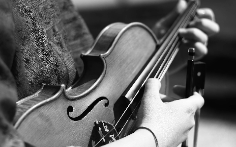 Hand person music black and white Photo