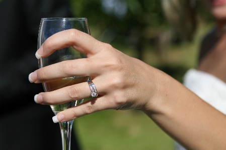 Hand girl woman wine Photo