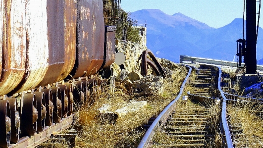 Track railway wagon old Photo