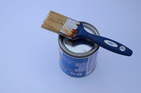 Brush paint blue box Photo