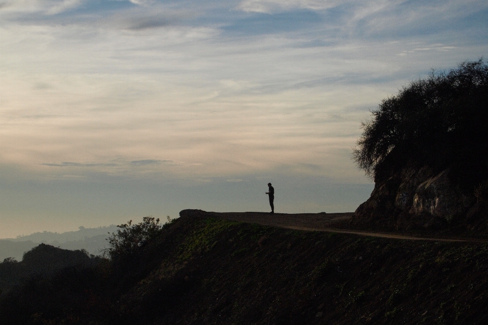 Man landscape sea coast