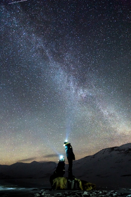 Nature snow night star