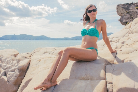 Beach sea sand girl Photo