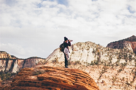 Landscape rock walking mountain Photo