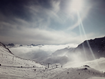 風景 山 雪 冬 写真