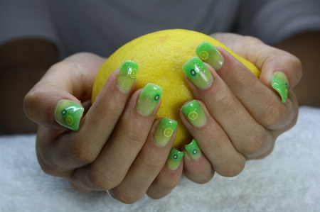 Hand finger food green Photo