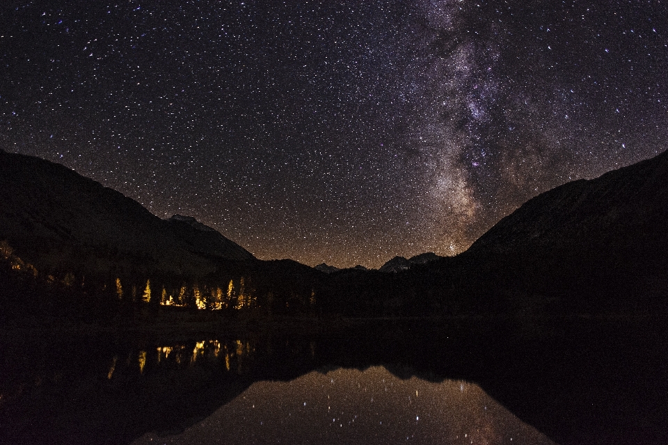 Paesaggio cielo notte stella