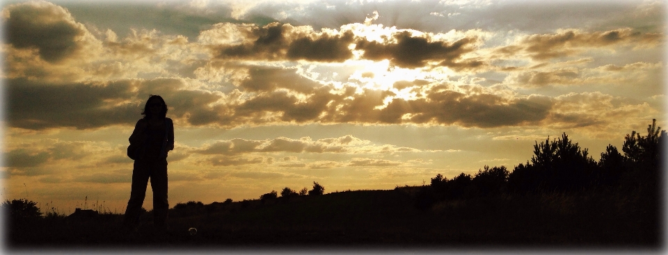 Landscape horizon silhouette cloud