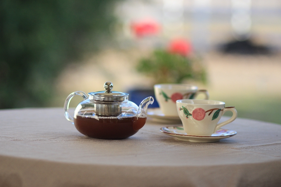 Table blur tea morning