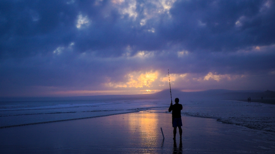 Man beach landscape sea