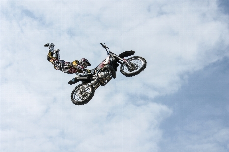 Sky sport bike jump Photo