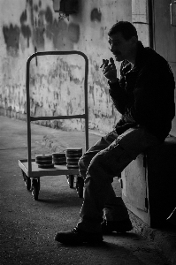 Foto Uomo lavorando persona bianco e nero
