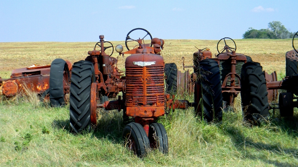 Paesaggio trattore campo azienda agricola