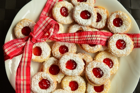 Raspberry sweet pattern dish Photo