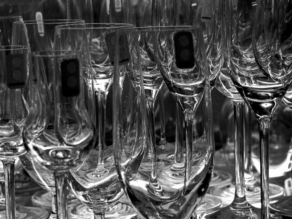 Black and white wine glass restaurant