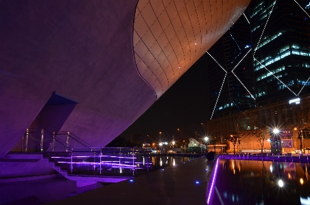 Landscape light bridge night Photo