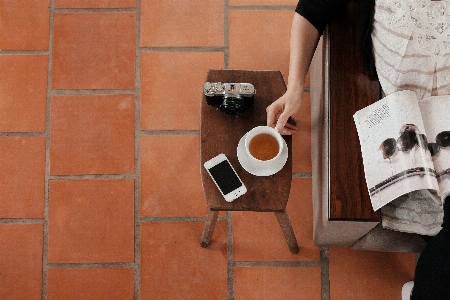 Table cafe coffee woman Photo