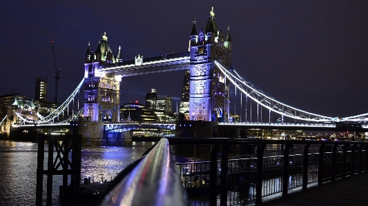 Bridge skyline night city Photo