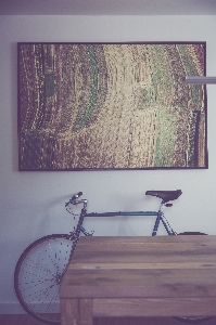 Table wood bicycle bike Photo