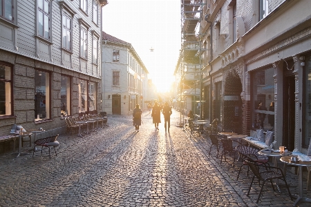 Winter cafe architecture sunset Photo