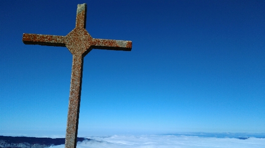 Foto Lanskap gunung langit lintas alam
