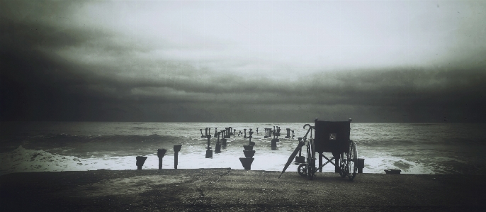 Foto Pantai lanskap laut pesisir