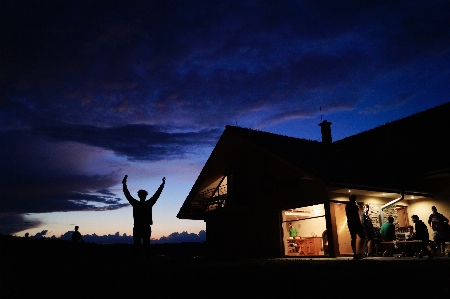 Silhouette light cloud people Photo