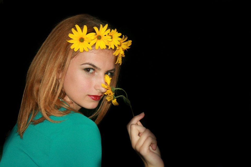 Girl hair flower portrait