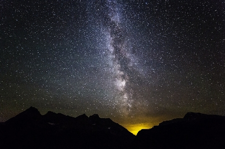 Landscape wilderness silhouette glowing Photo