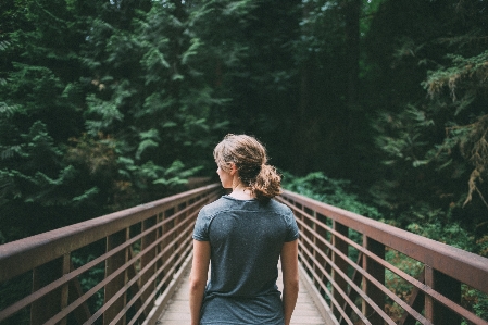 Forest walking person girl Photo