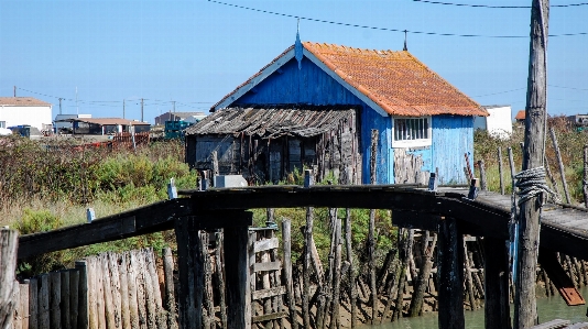 Landscape bridge house town Photo