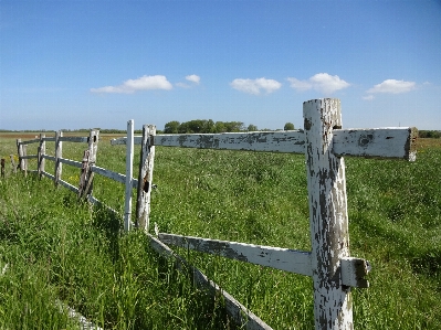 Fence waterway blue sky dyke Photo