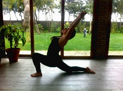 Woman sport sitting training Photo