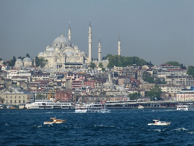 Sea bridge ship cityscape Photo