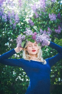 ライト 植物 女の子 太陽 写真