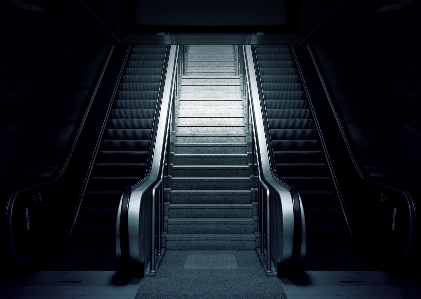 Light black and white urban staircase Photo