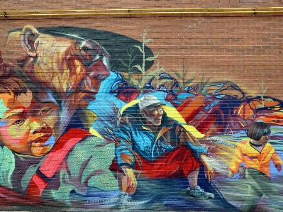 Street graffiti painting art Photo