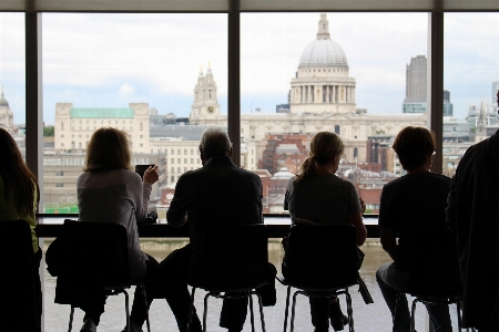 Group people window view Photo