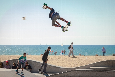 Beach outdoor sport skateboard Photo