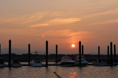 Sea horizon sunrise sunset Photo