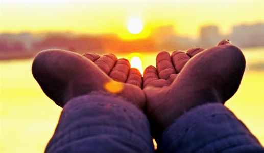 Hand beach landscape sea Photo