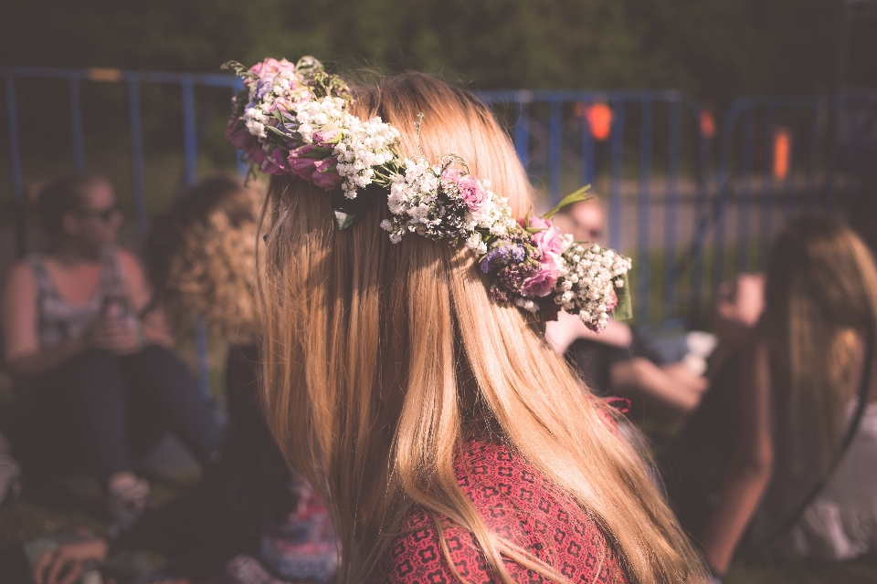 Woman flower spring color