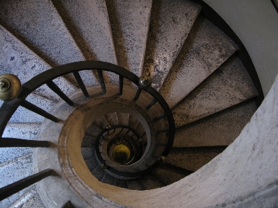 Wood wheel spiral staircase Photo