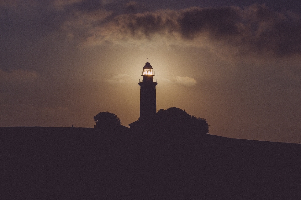 Sea coast horizon silhouette