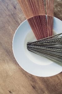 Tisch holz boden mahlzeit Foto