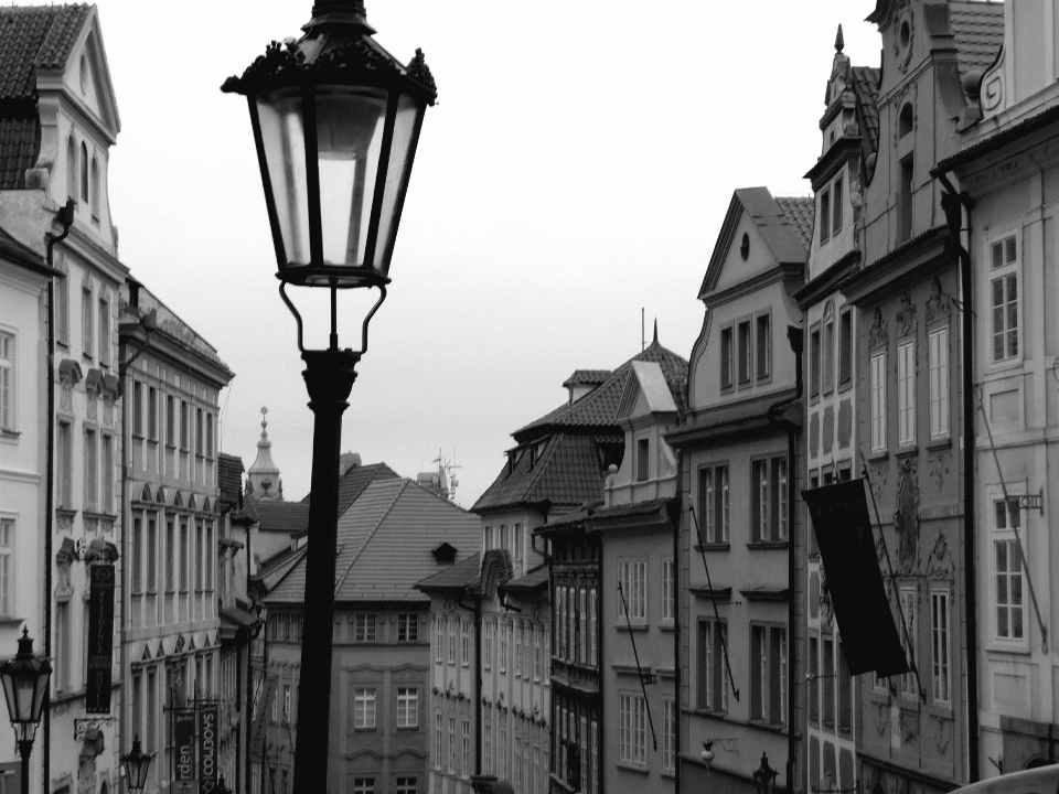 Black and white road street town