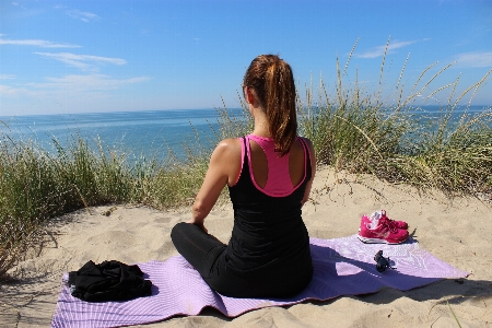 Beach sea sand girl Photo